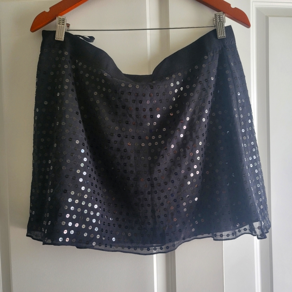 DKNY Sequined Mini Skirt Black Lined Sz 14 Ret:$295